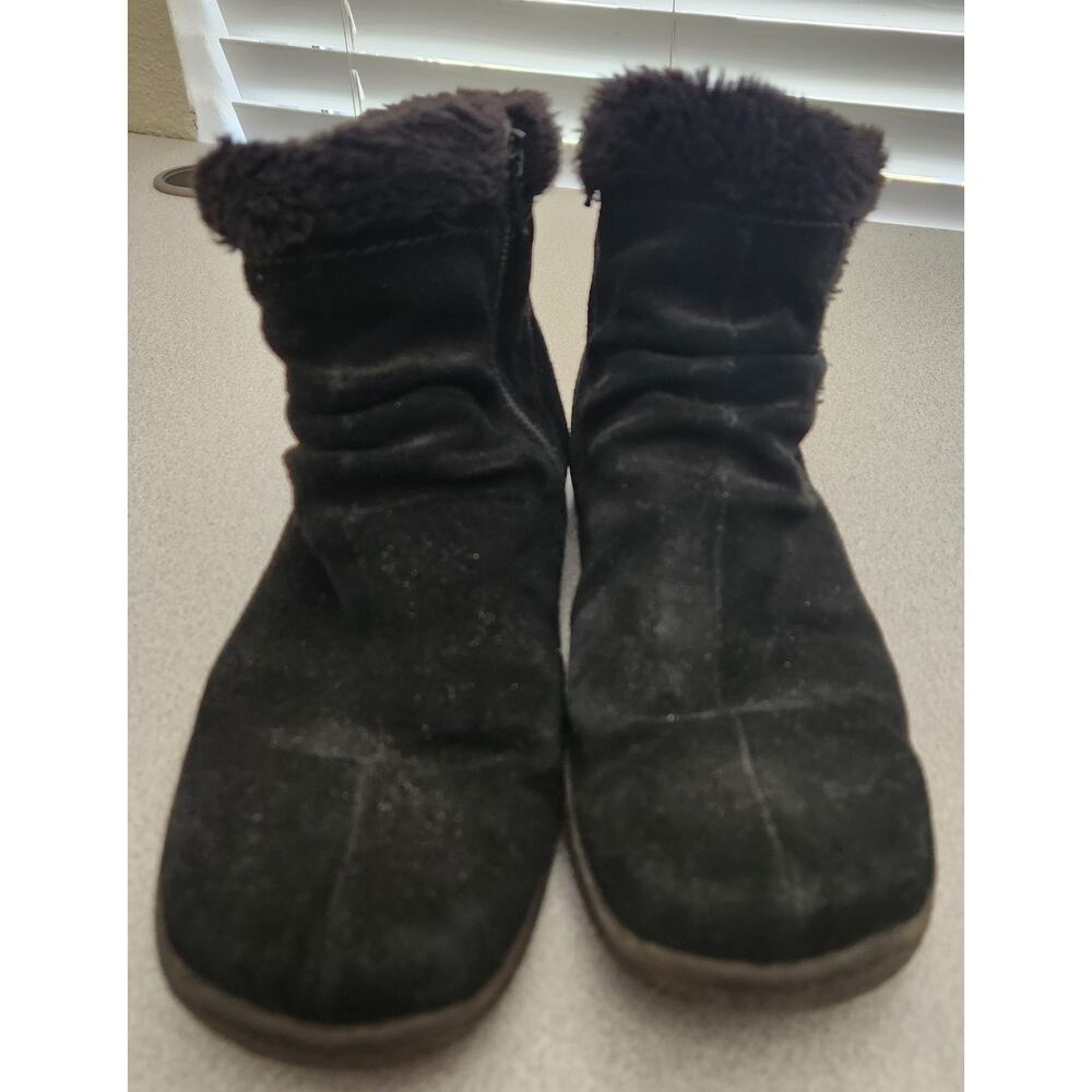 Bare Traps Laurel Black Inside Zipper Closure Ankle Booties 8.5M Faux Fur Lined